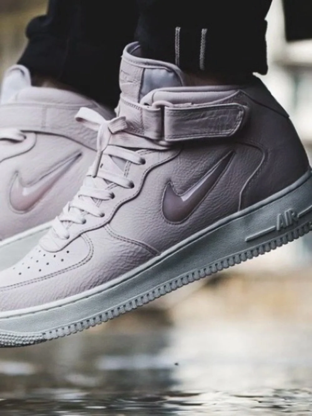 Nike Air Force 1 Mid Retro PRM Jewel Silt Pink Leather Sneakers Men's 10-NO BOX